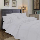 3 Pcs Box Pleated Duvet Set - White